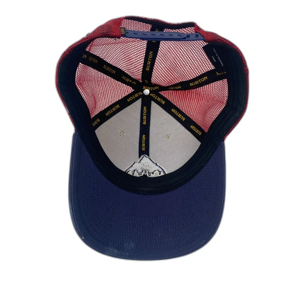 Burton Trucker Hat in Blue, Red and White Unisex Snapbak Trucker Cap